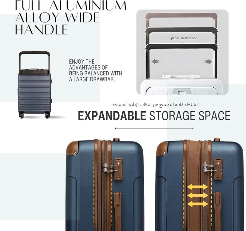 TEREPLUS® Luxury 24-inch Check In Luggage with USB Charging Ports & Expandable - Image 3