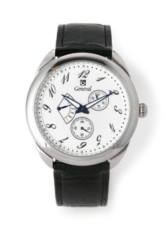 GENEVAL Leather Strap Analog Wrist Watch GL1513WWB - 44mm - Black  - Image 1