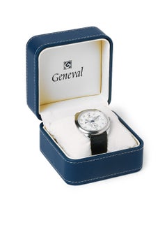 GENEVAL Leather Strap Analog Wrist Watch GL1513WWB - 44mm - Black  - Image 5
