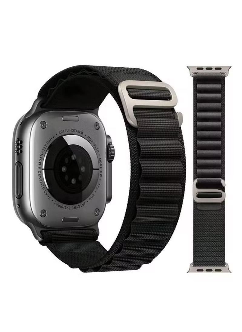 Generic - Replacement Apple Watch Ultra Alpine Loop Band Strap Compatible with 49MM 45MM 44MM 42MM For All Series Black - Image 1