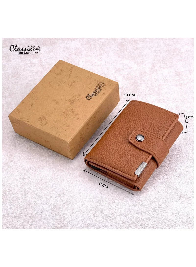 Classic Milano Tan (K1802-GY22503#) Classic Milano RFID Blocking Faux Leather Wallet for Men and Women | Card Holder Wallet Pop-up, Credit Card Holder for Men | Wallet for Men & Women’s Card Wallet for Men | Best Price UAE