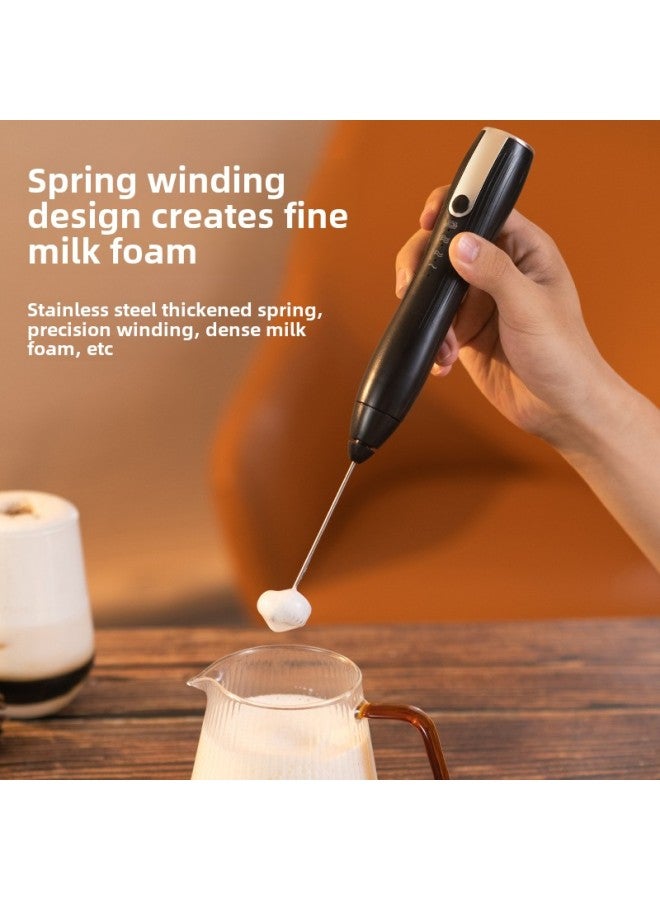 Hot Portable Labor-saving Hand-held Milk Mixer Automatic Dispenser Coffee Electric Milk Frother-Color:J-16 Product (single Milk Frother Head) White With Black - Image 3