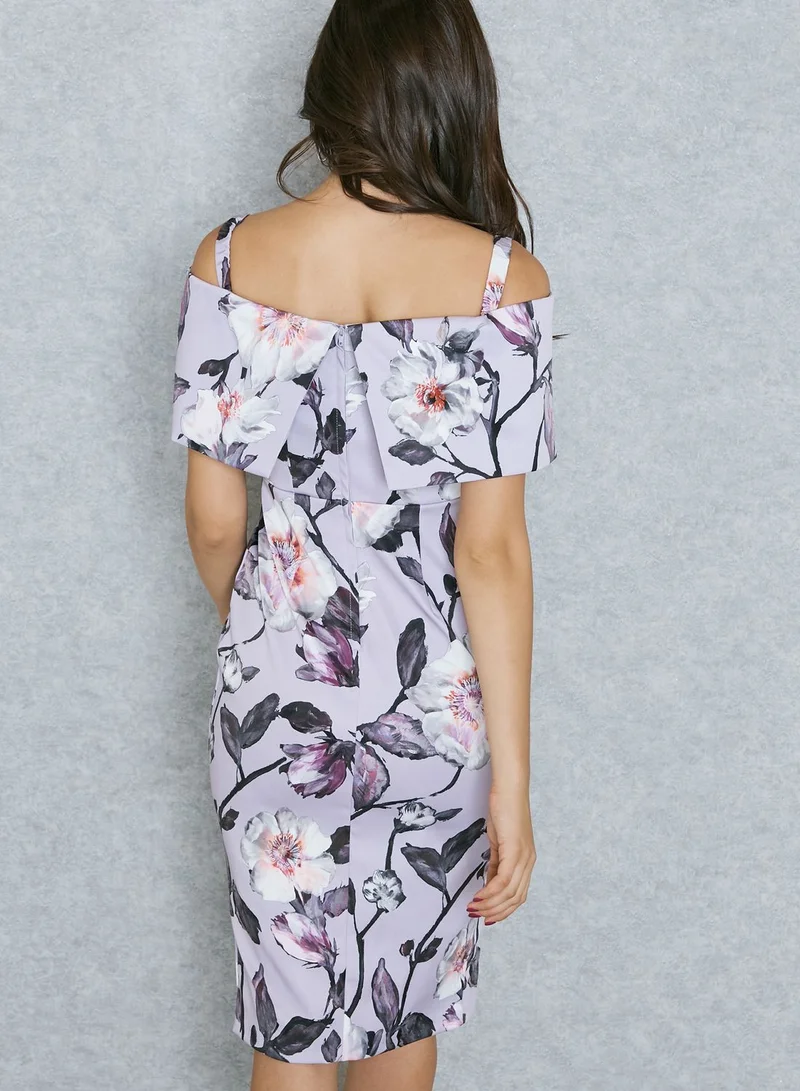 DOROTHY PERKINS Floral Print Bardot Pencil Dress