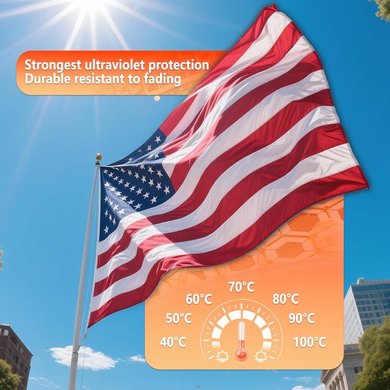 JOYAONE American Flags 3x5 Outdoor Use,Non Fading American Flags for Outside,American Flag Outdoor Heavy Duty, American Flag Longest Lasting,Us Flag Embroidered Stars, Brass Grommets Sewn Stripes - Image 2