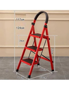 3-Step Folding Step Ladder Black/Red