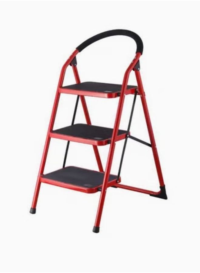 NKX - 3-Step Folding Step Ladder Black/Red - Image 1