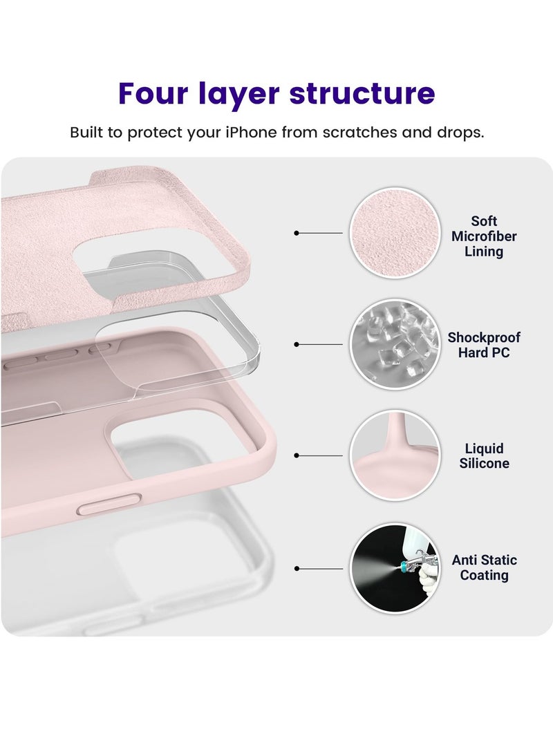 BORTONY iPhone 15 Pro Case Liquid Silicone 3 Layers Full Covered Soft Gel Rubber iPhone 15 Pro Cover Slim Phone Case with Anti-Scratch Microfiber Lining for Apple iPhone 15 Pro 6.1 Inch - Image 4