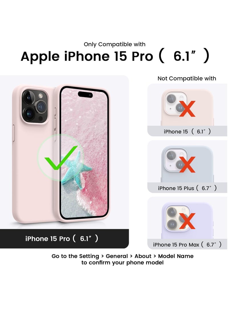 BORTONY iPhone 15 Pro Case Liquid Silicone 3 Layers Full Covered Soft Gel Rubber iPhone 15 Pro Cover Slim Phone Case with Anti-Scratch Microfiber Lining for Apple iPhone 15 Pro 6.1 Inch - Image 2