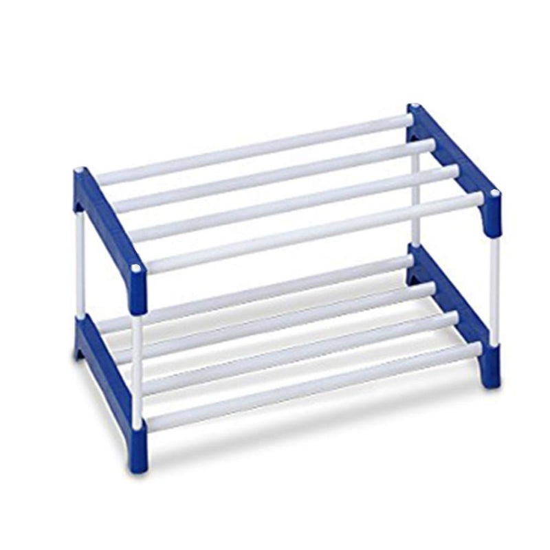 Ebee 4 Pair Plastic Shoe Stand (Blue, 2 Shelves) - Image 5