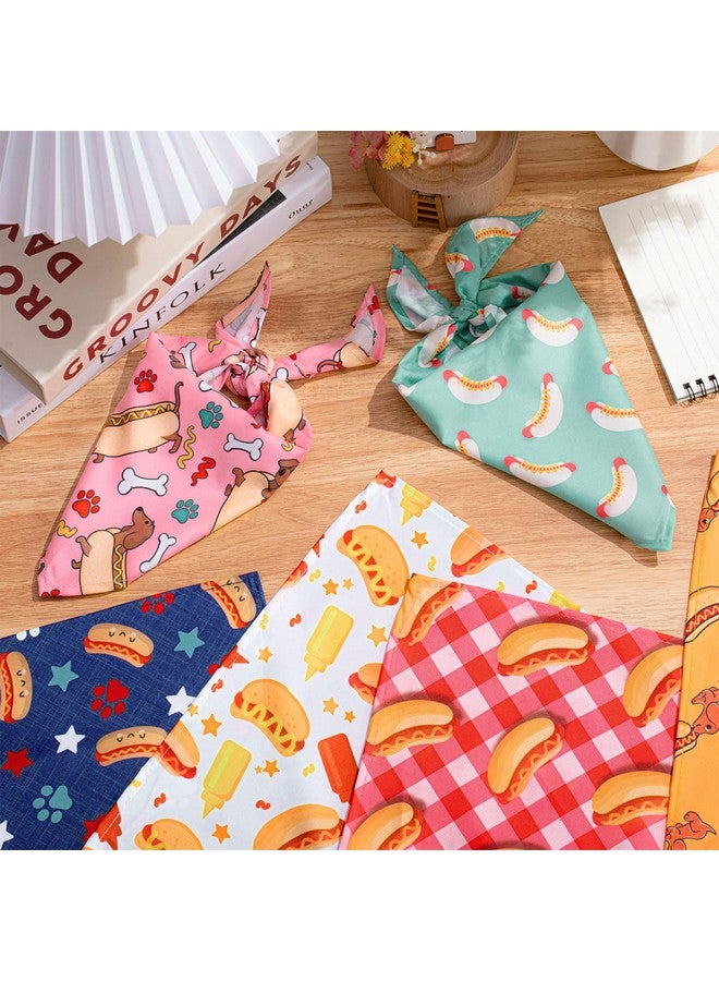 Sanwuta 6 Pcs Fast Food Dog Bandanas Hot Washable Triangle Dog Bibs Scarf for Food Pet Bandana Costume Accessories for Christmas Puppy Cat Gift - Image 4
