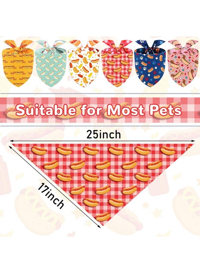 Sanwuta 6 Pcs Fast Food Dog Bandanas Hot Washable Triangle Dog Bibs Scarf for Food Pet Bandana Costume Accessories for Christmas Puppy Cat Gift - Image 2