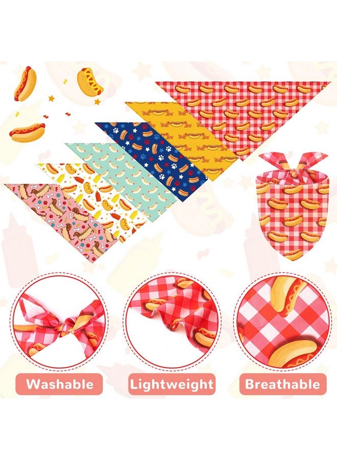 Sanwuta 6 Pcs Fast Food Dog Bandanas Hot Washable Triangle Dog Bibs Scarf for Food Pet Bandana Costume Accessories for Christmas Puppy Cat Gift - Image 3