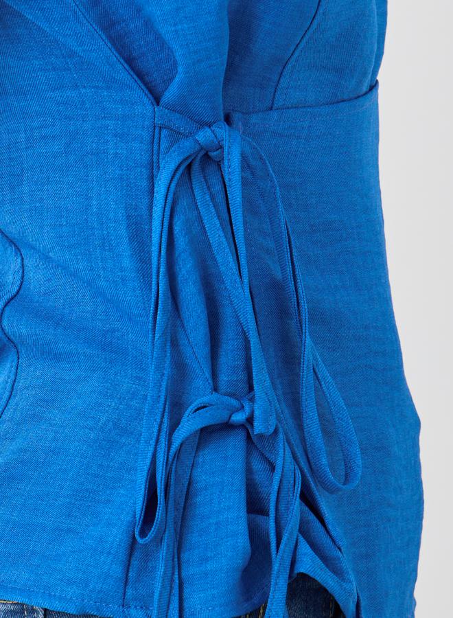 Take Two Take Two Solid Sleeveless Round Neck Top with Tie-Up Detail  - Image 3