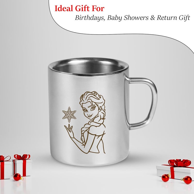 SAVRI Personalized Stainless Steel Mug for Kids Cartoon Character and Name Engraving Frozen Elsa - Image 5