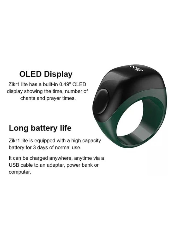 REBENUO Smart Male Ring Tasbih Flex (F01) Plastic Version 3 Sizes Muslim Prayer Reminder Prayer Timing OLED Display Tasbih Counter Smart Ring - Tasbih (Brown) - Image 2