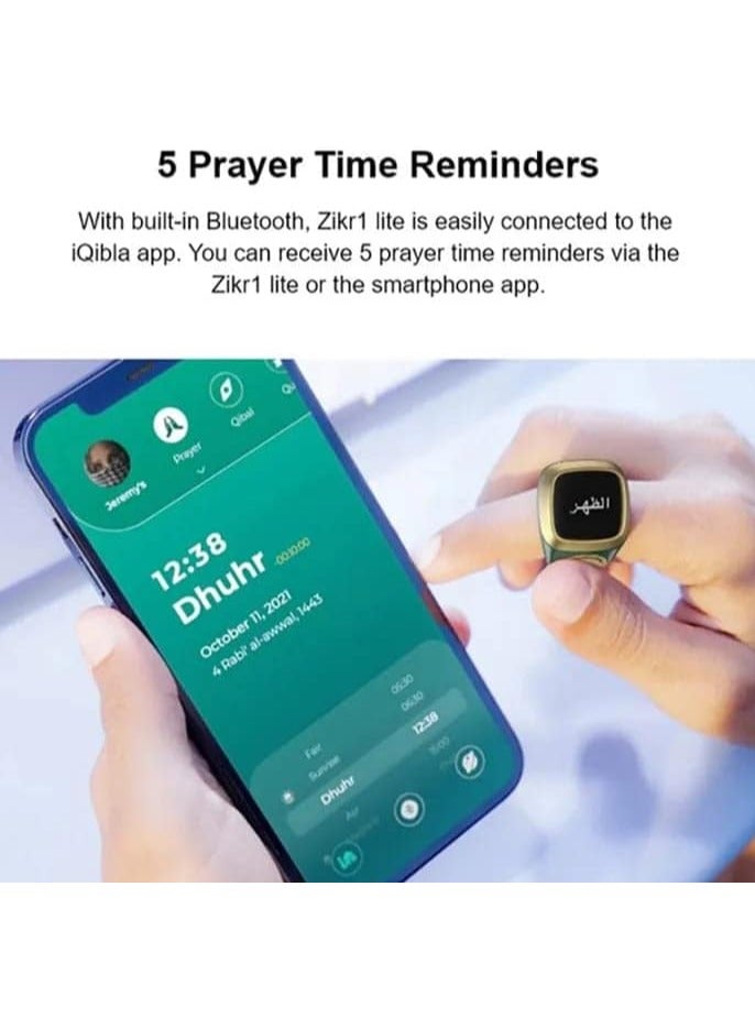 REBENUO Smart Male Ring Tasbih Flex (F01) Plastic Version 3 Sizes Muslim Prayer Reminder Prayer Timing OLED Display Tasbih Counter Smart Ring - Tasbih (Brown) - Image 5