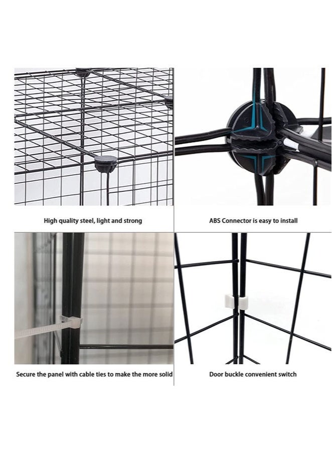 ميون قفص قطط، حظيرة لعب للحيوانات الأليفة، قفص داخلي قابل للفصل من الأسلاك المعدنية، قفص للحيوانات الصغيرة، قفص من مستويين، مكان كبير للتمرين، أقفاص للقطط الصغيرة - Image 2