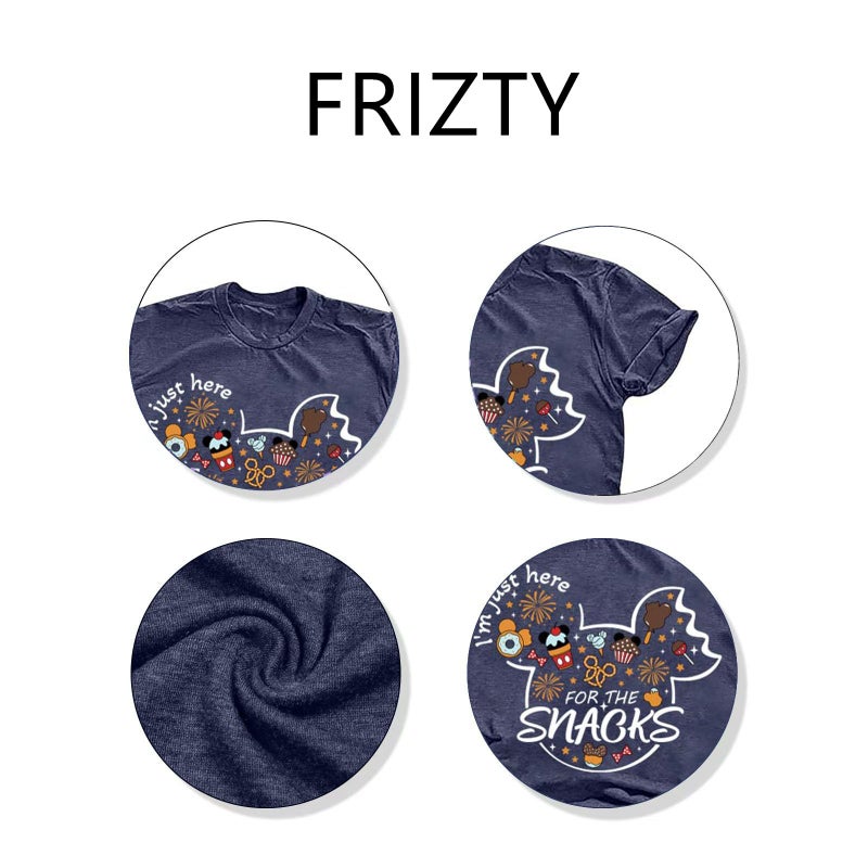 Frizty Magical Shirt for Women I'm Here for The Snacks Shirts Funny Foodie T-Shirt Family Holiday Vacation Short Sleeve Tee Tops - Image 5