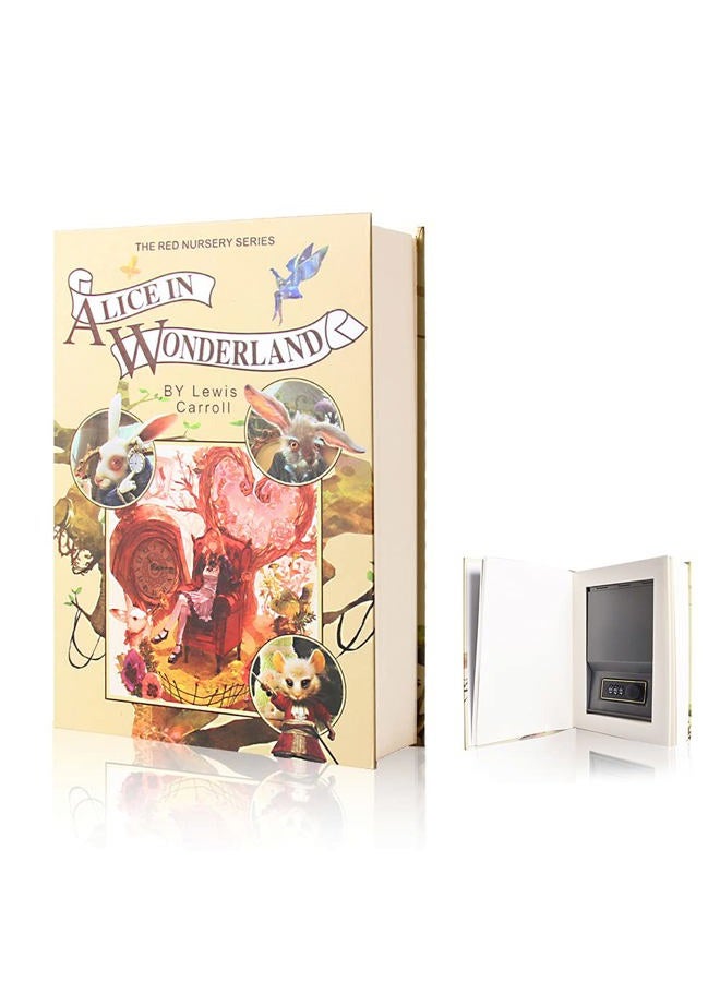 EIOUMAX Real Pages Diversion Book Safe with Combination Lock,Hollowed Out Book Anti-Theft Safe -Alice in Wonderland（Full Size） - Image 1