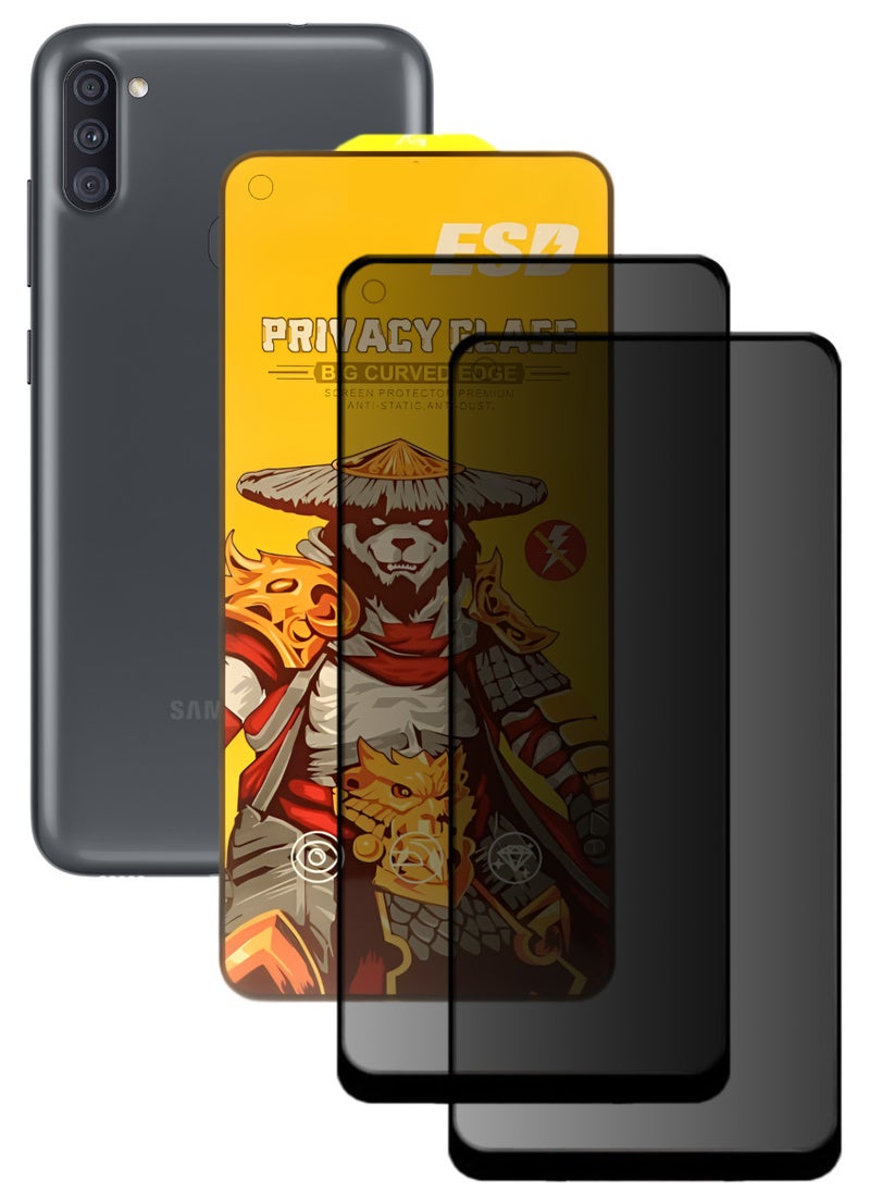 ESD 2 Pieces Tempered Dustproof Privacy Glass Screen Protector Compatible For Samsung Galaxy A11 - Image 1