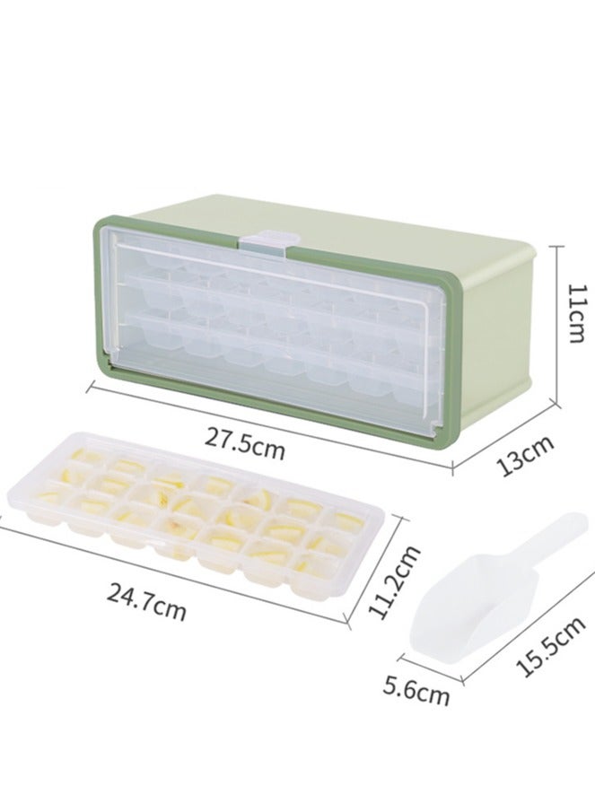 HOMESTAR 3pcs Ice Cube Trays for Freezer with Lid, Easy Pour Molds Bucket and Scoop, 2cm Clear Maker, Popsicle - Image 5