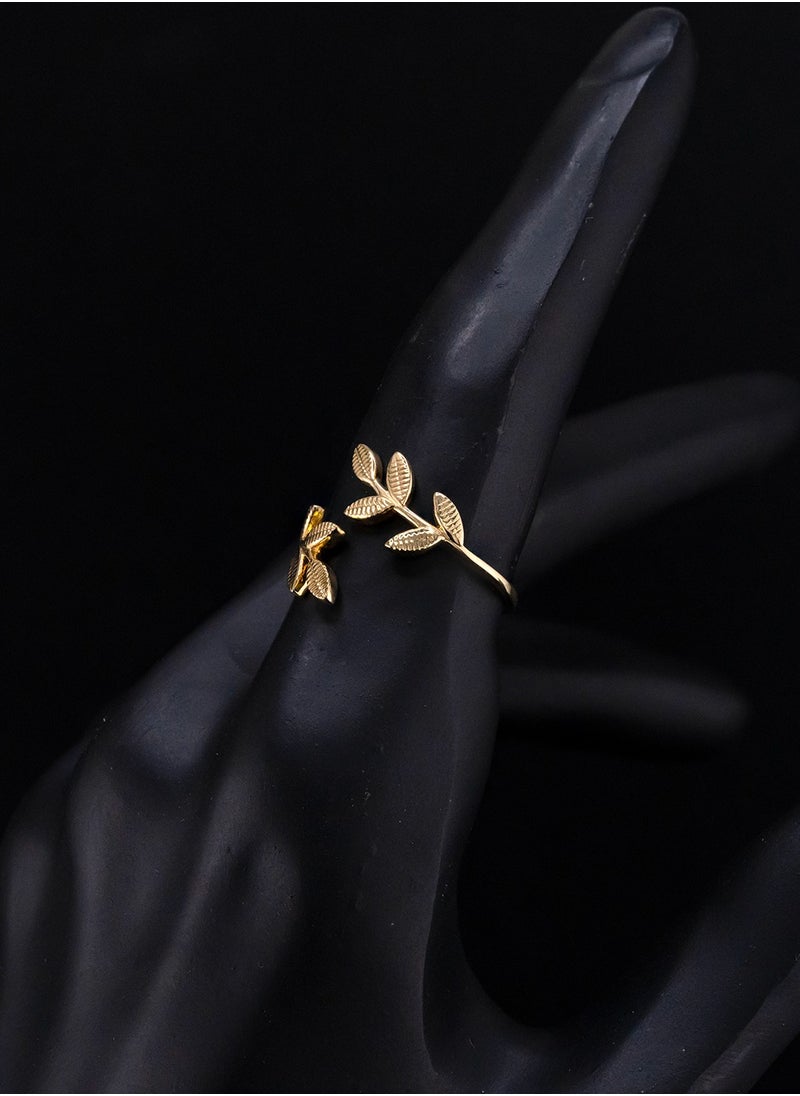 AAZ Jewellery L.L.C - Twin Leaves 18K Gold Ring - Image 1