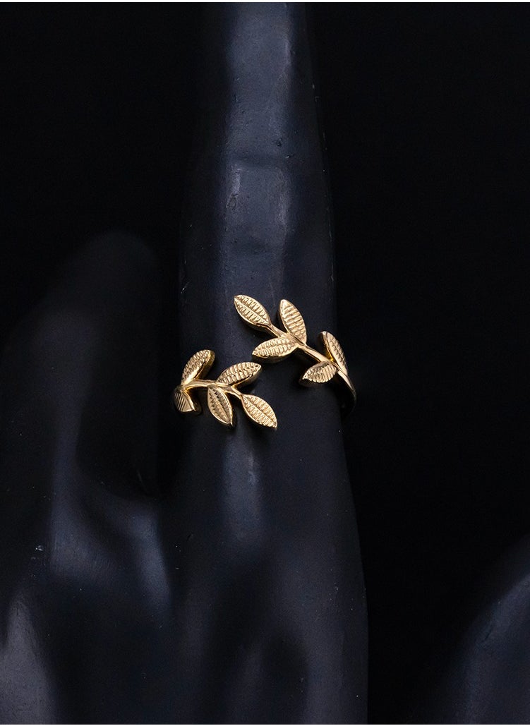 AAZ Jewellery L.L.C - Twin Leaves 18K Gold Ring - Image 1