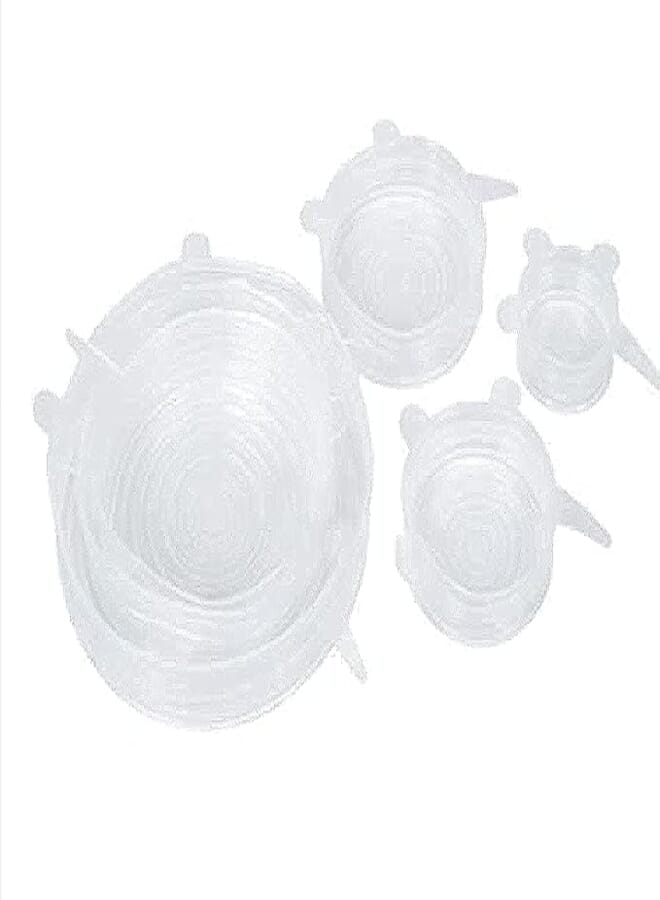 Silicone Stretch Fresh Food Cover Stretch Lids, 6 Pack of Various Sizes White