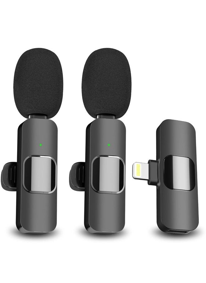 MYK - MYK 2in1 Bluetooth Mic K9 Wireless Collar Microphone Dual Lapel Lavalier Mic for Noise Reduction Vlogging Interview Live Streaming YouTube Video Broadcast With 2 Mic Receiver for iPhone and Typ C - Image 1