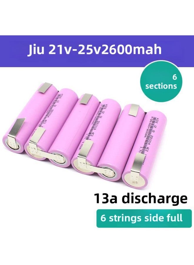 20A Power 18650 Rechargeable Lithium Battery Pack Can Be 3 Series 12V Hand Drill 21V Battery Cell Welding 5 Series-Standard Capacity:[sufficient Capacity] 2600mah 13a Current 5 Strings (side By Side) 18v-21v