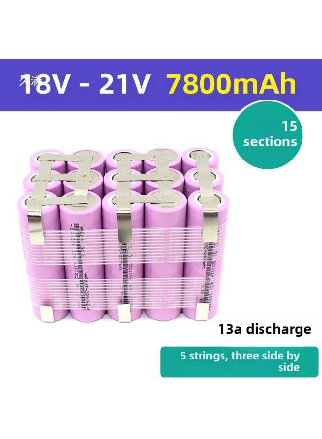 20A Power 18650 Rechargeable Lithium Battery Pack Can Be 3 Series 12V Hand Drill 21V Battery Cell Welding 5 Series-Standard Capacity:[sufficient Capacity] 2600mah 13a Current 5 Strings (side By Side) 18v-21v