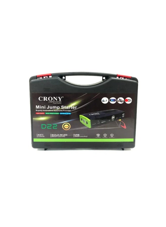 كروني جهاز كروني D28a لبدء تشغيل السيارة - بنك طاقة محمول بسعة 398000 مللي أمبير/ساعة مع تيار ذروة 400 أمبير، ومصباح يدوي LED ونظام استغاثة للاستخدام في حالات الطوارئ الخارجية - Image 4