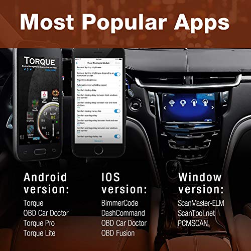 Vgate iCar2 OBD2 Scanner Scan Tools Interface Wi-Fi Adapter Check Engine Light Car Diagnostic Tool for iOS & Android Auto Sleep (Blue) - Image 5