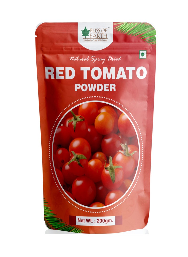 BLISS OF EARTH 200gm Tomato Powder Natural Spray Dried Great For Tomato Soup Tomato Juice Ketchup Seasoning Gravies - Image 1