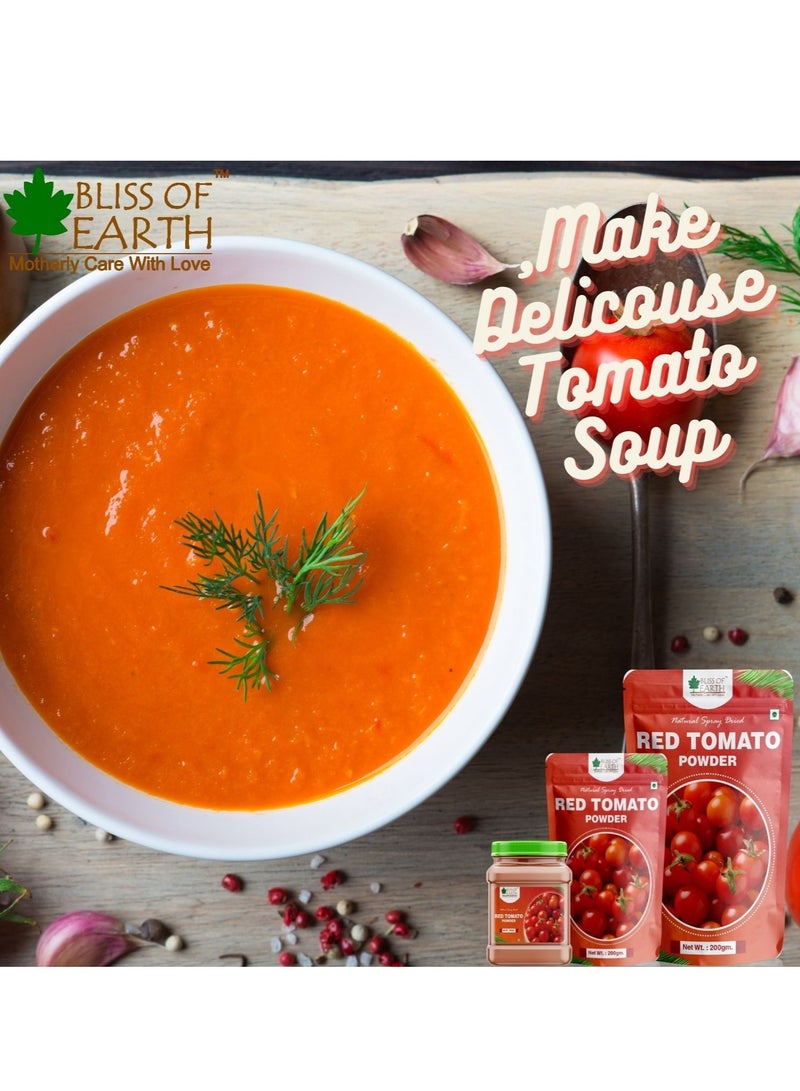 BLISS OF EARTH 200gm Tomato Powder Natural Spray Dried Great For Tomato Soup Tomato Juice Ketchup Seasoning Gravies - Image 3
