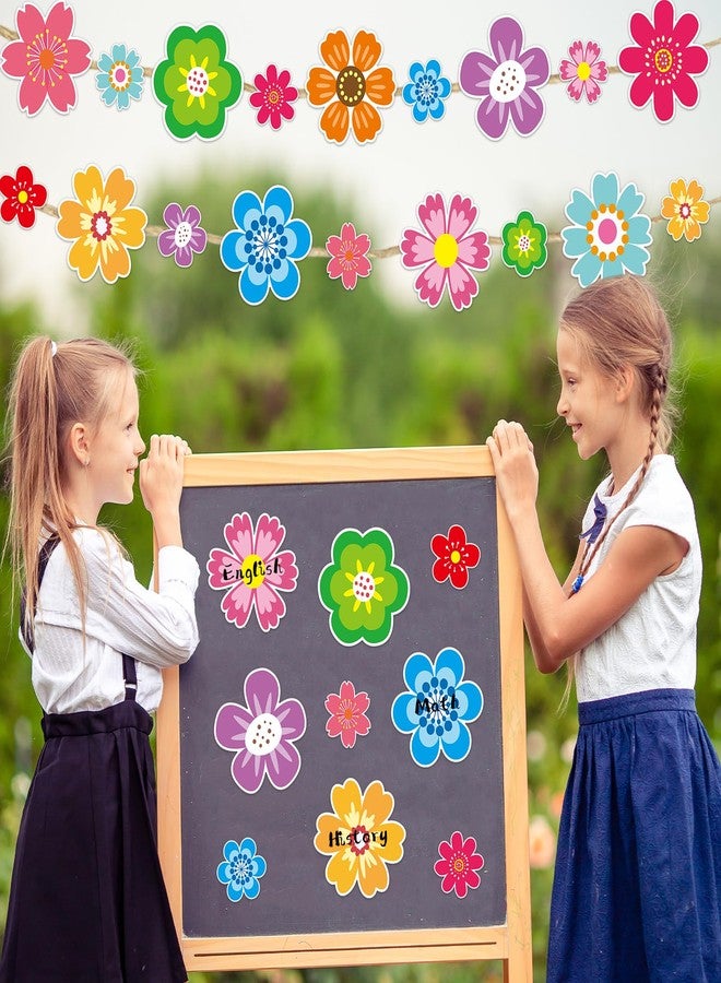 Ceiba Tree 60Pcs Colorful Flower Cutouts 5inch and 3inch Back to School Flowers Cut-Outs Bulletin Board Decorations for Party Home Classroom Mothers Day Decor - Image 5