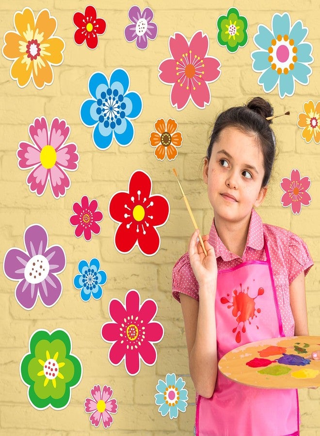 Ceiba Tree 60Pcs Colorful Flower Cutouts 5inch and 3inch Back to School Flowers Cut-Outs Bulletin Board Decorations for Party Home Classroom Mothers Day Decor - Image 4