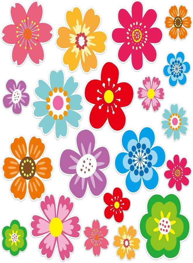Ceiba Tree 60Pcs Colorful Flower Cutouts 5inch and 3inch Back to School Flowers Cut-Outs Bulletin Board Decorations for Party Home Classroom Mothers Day Decor - Image 1