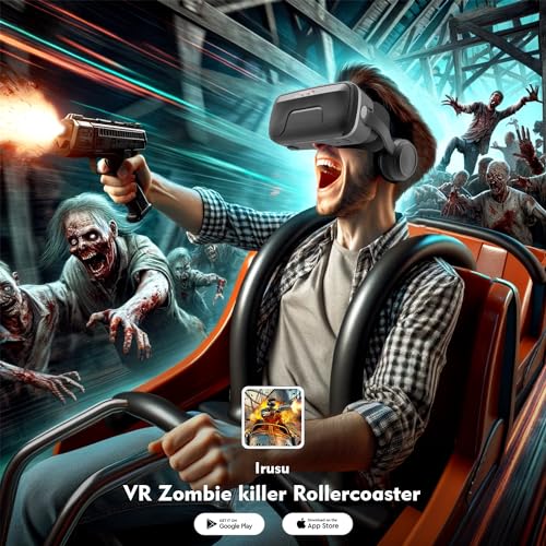 Irusu إيروسو بلاي VR ألترا 2026 | نظارات VR لجميع الهواتف المحمولة مع عدسات 40 مم HD مضادة للبلوراي | نظارات VR قابلة للتعديل IPD و Focal | سماعات مدمجة من نوع C + جهاز تحكم بلوتوث | مجموعة ألعاب VR للهواتف المحمولة - Image 5