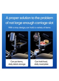 PROTON Upgrade 4 in 1 Adjustable Detachable Car Food Table Tray with Solid Base & Phone Slot, Cup Holder Phone Holder for Car, Car Cup Holder Expander with 360°Rotation Tray  - Image 2