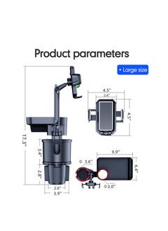 PROTON Upgrade 4 in 1 Adjustable Detachable Car Food Table Tray with Solid Base & Phone Slot, Cup Holder Phone Holder for Car, Car Cup Holder Expander with 360°Rotation Tray  - Image 3