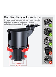 PROTON Upgrade 4 in 1 Adjustable Detachable Car Food Table Tray with Solid Base & Phone Slot, Cup Holder Phone Holder for Car, Car Cup Holder Expander with 360°Rotation Tray  - Image 4
