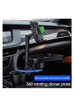 PROTON Upgrade 4 in 1 Adjustable Detachable Car Food Table Tray with Solid Base & Phone Slot, Cup Holder Phone Holder for Car, Car Cup Holder Expander with 360°Rotation Tray  - Image 5