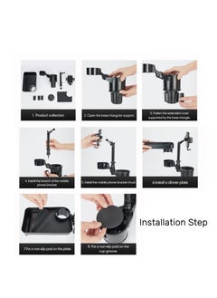 Upgrade 4 in 1 Adjustable Detachable Car Food Table Tray with Solid Base & Phone Slot, Cup Holder Phone Holder for Car, Car Cup Holder Expander with 360°Rotation Tray - pzsku/Z9680CDCDCEF89A29CAFEZ/45/_/1717741395/cfb7597c-c438-4a2c-8846-f11df7ca0a31