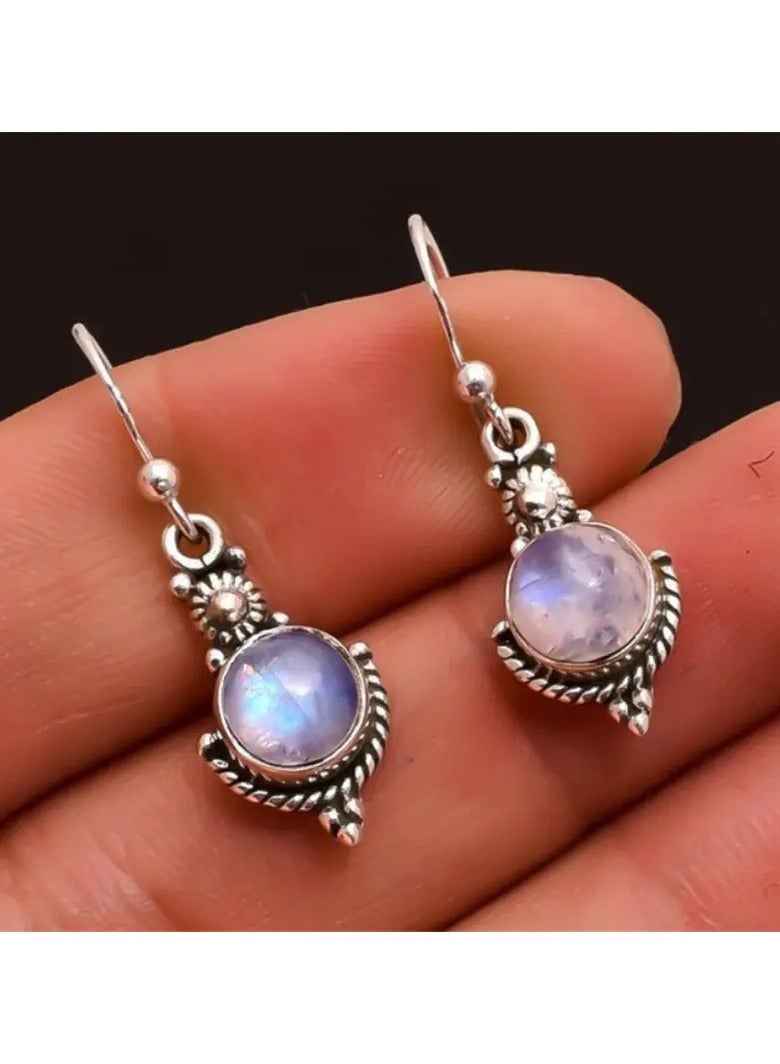 Goolsky أقراط حجر القمر للنساء أقراط حجر القمر المتدلية مجوهرات بوهو حجر القمر هدايا للنساء - Image 1