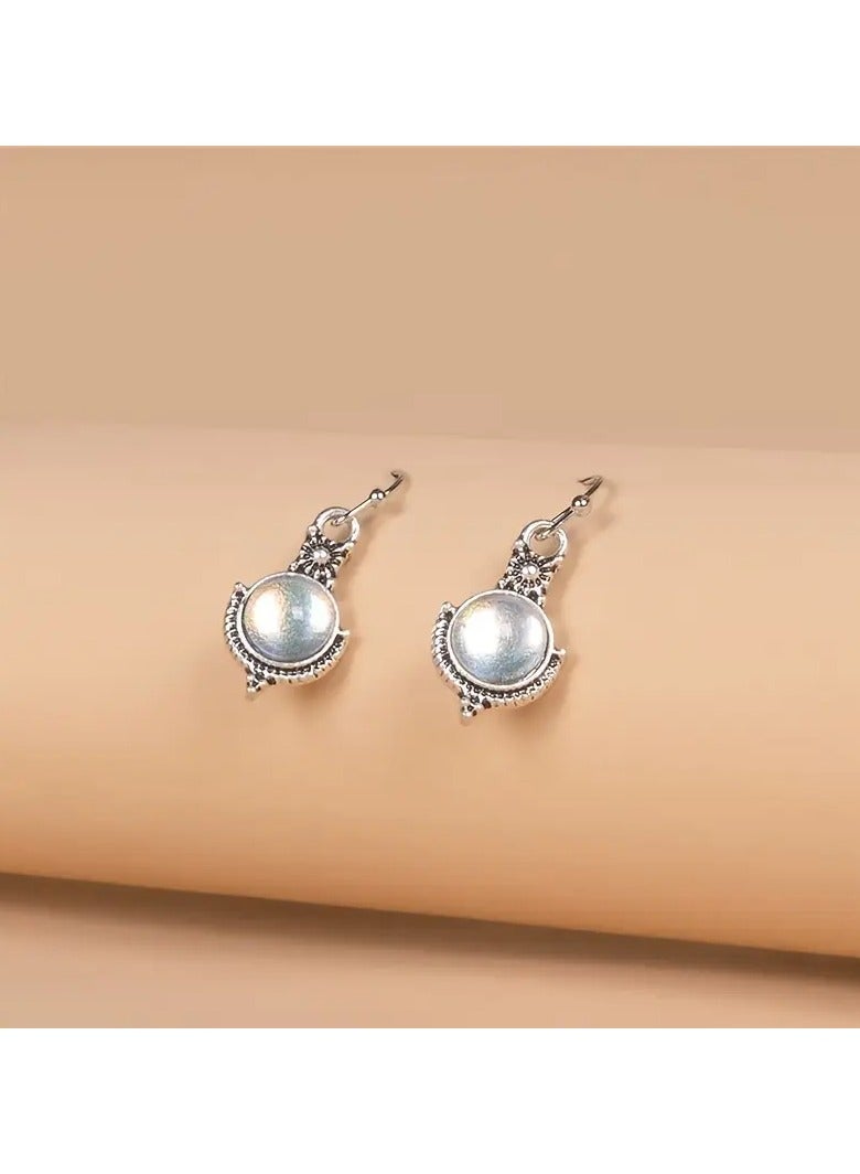 Goolsky أقراط حجر القمر للنساء أقراط حجر القمر المتدلية مجوهرات بوهو حجر القمر هدايا للنساء - Image 3