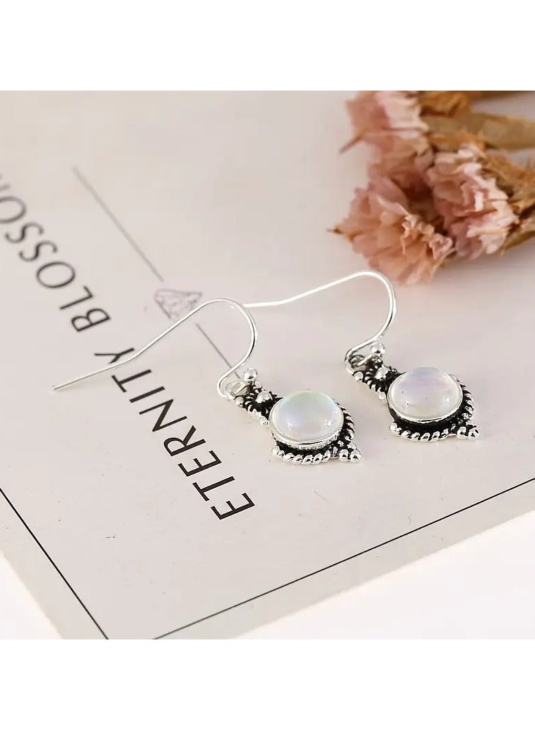 Goolsky أقراط حجر القمر للنساء أقراط حجر القمر المتدلية مجوهرات بوهو حجر القمر هدايا للنساء - Image 5