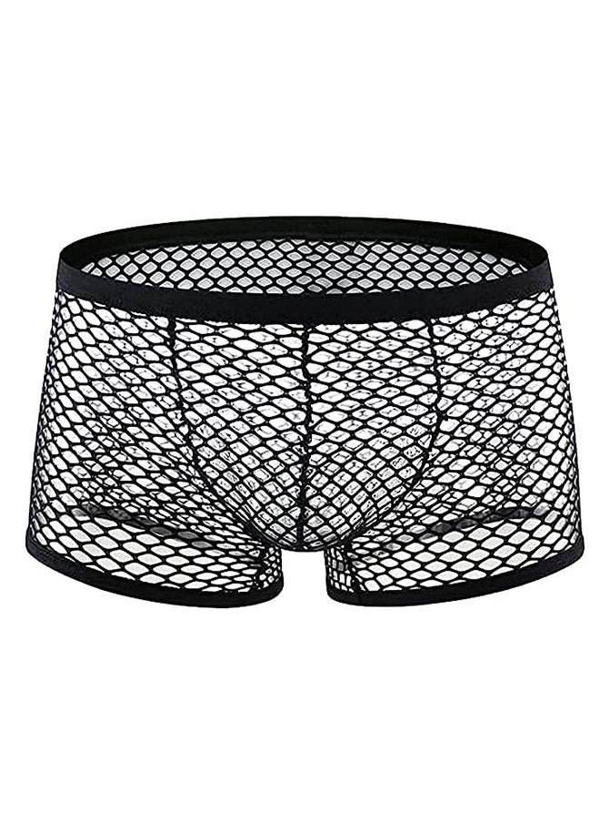 Generic - 1 Pcs Men's Underwear See-through Fishnet Boxer Briefs Mesh Trunks Boxer Briefs for Men See Through Mesh Enhancing Pouch Underwear Cool Design Breathable Hot Mesh Underwear - Image 1