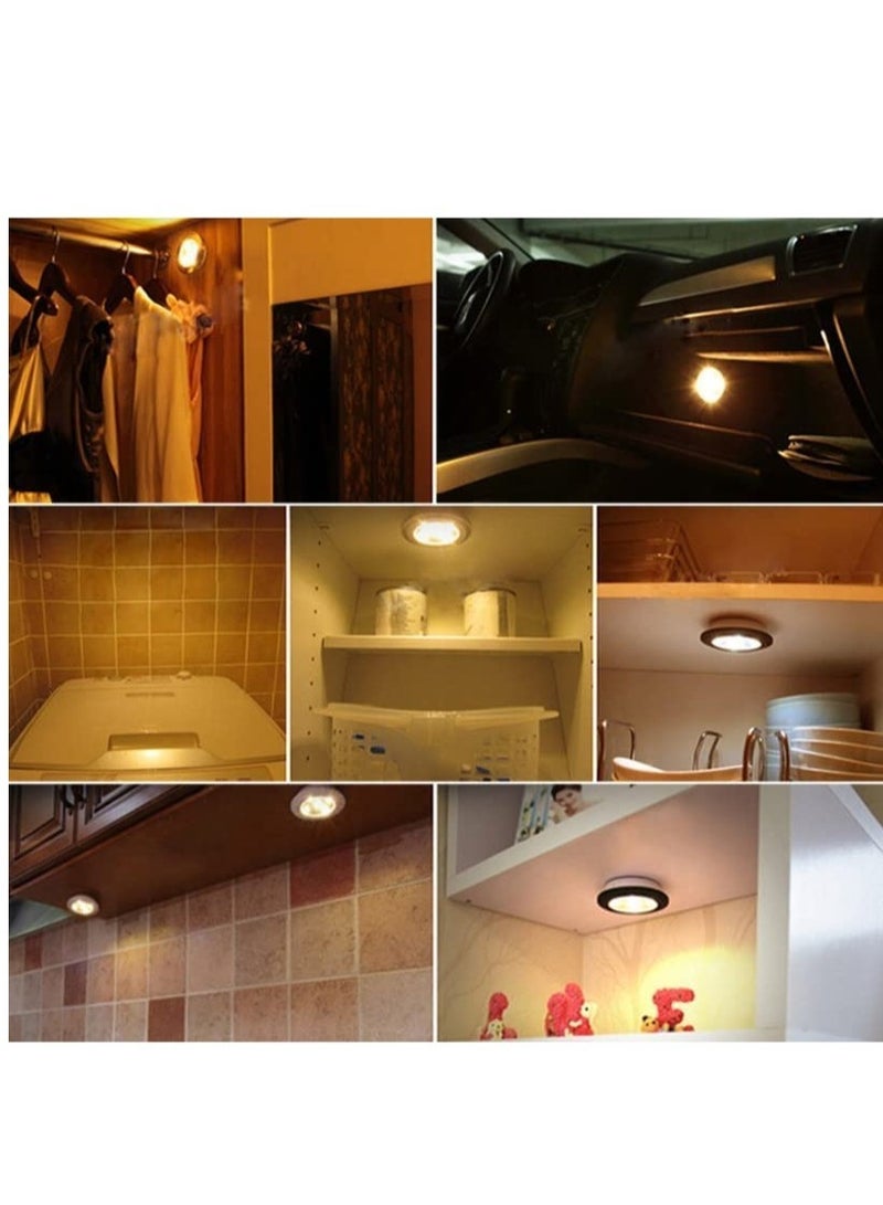 ELTRAZONE Stick On Dimmable Mini LED Lights, Under Cabinet Light, Battery Operated Closet Wall Lamp with Remote, for Bedroom Kitchen, Set of 3.  - Image 3
