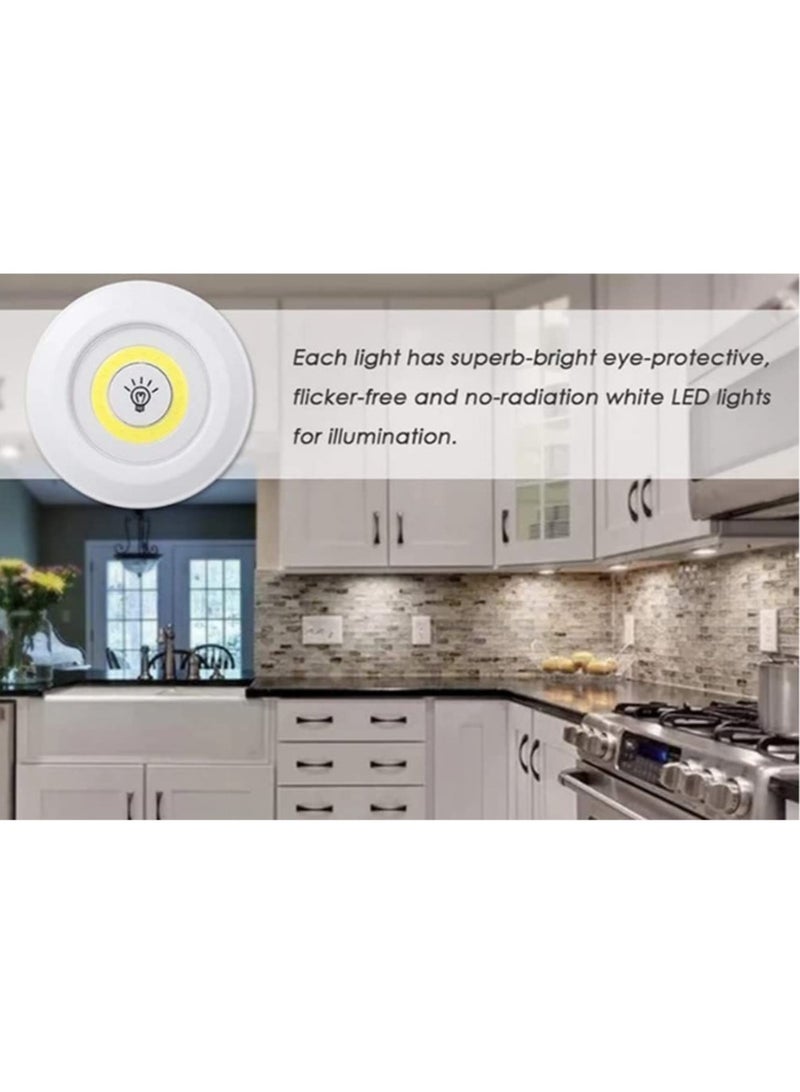 ELTRAZONE Stick On Dimmable Mini LED Lights, Under Cabinet Light, Battery Operated Closet Wall Lamp with Remote, for Bedroom Kitchen, Set of 3.  - Image 2